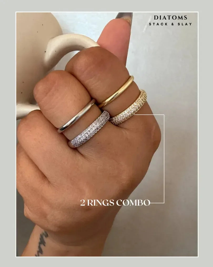 Diatoms Stack Slay Combo Dual Tone Ring - Diatoms