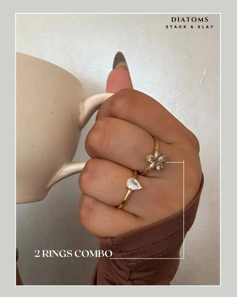 Diatoms Stack Slay Combo Fine Ring - Diatoms