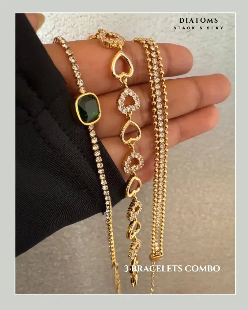 Diatoms Stack Slay Combo Heart Bracelets - Diatoms