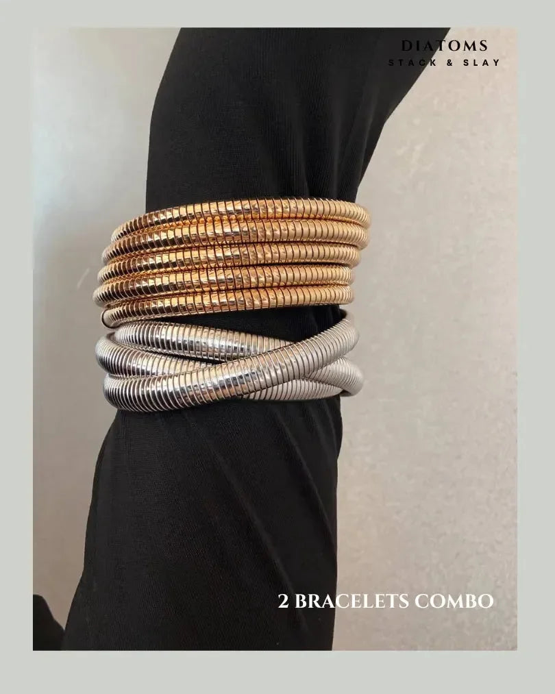 Diatoms Stack Slay Combo Spiral Bracelets - Diatoms