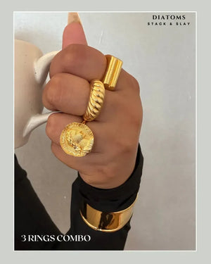 Diatoms Stack Slay Combo Statement Ring