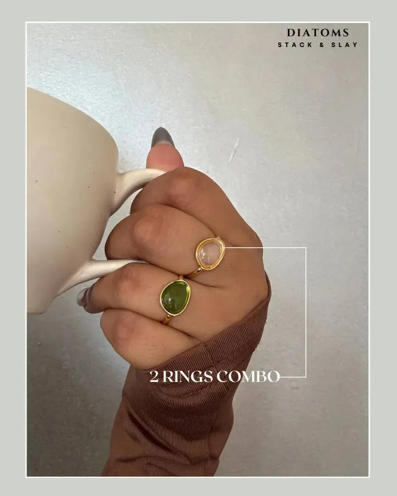 Diatoms Stack Slay Combo Stone Ring - Diatoms