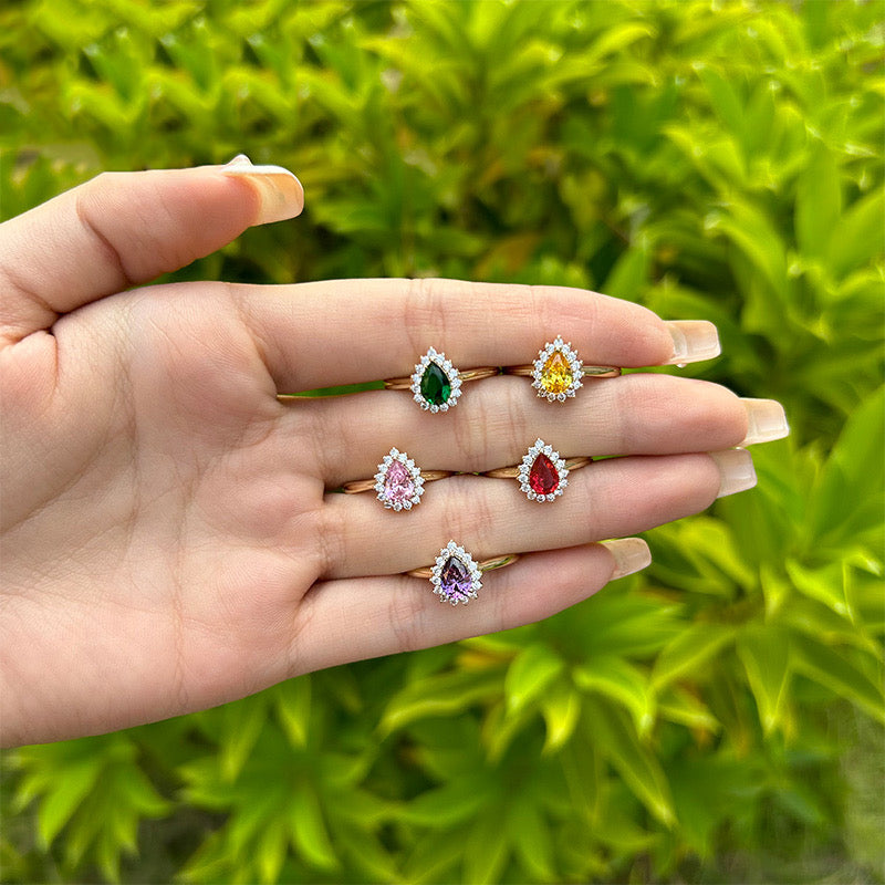 Pink Princess Teardrop Adjustable Ring
