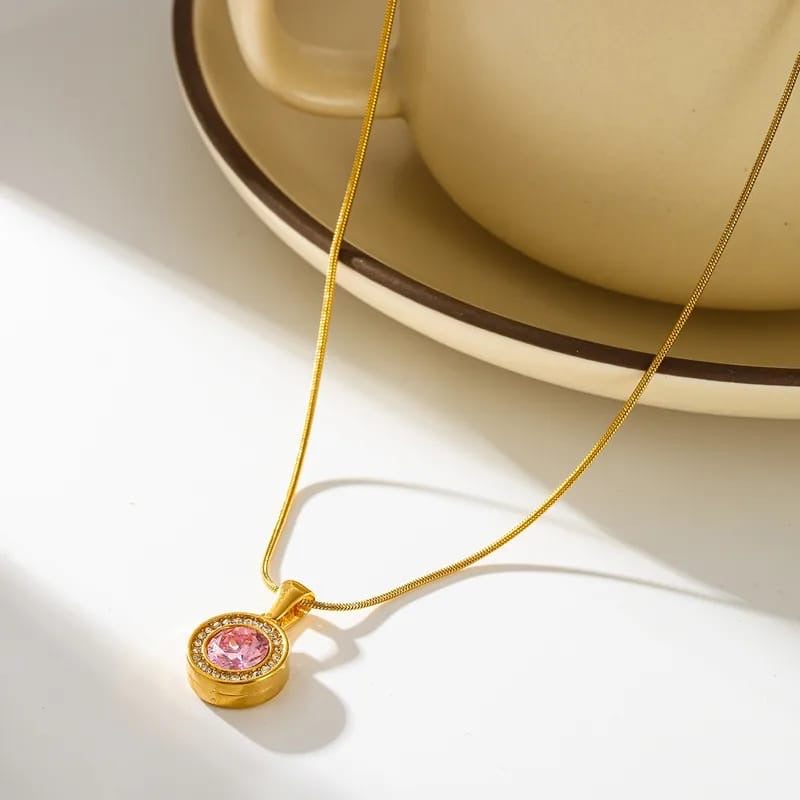 Pink Crystal Orb Necklace