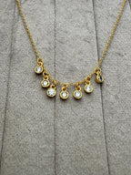 Luxe 7 Diamond Gold Necklace - Diatoms