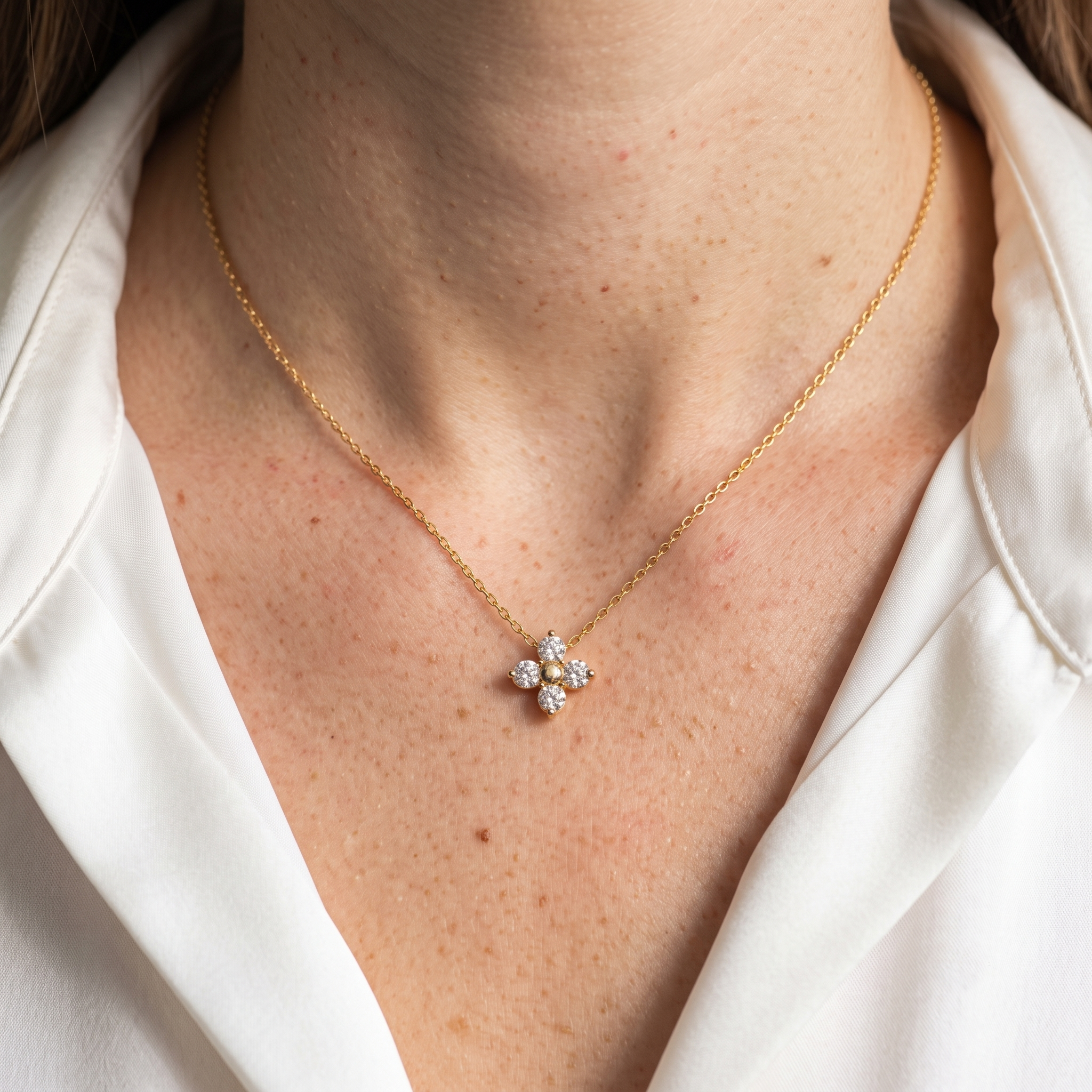 Diatoms Flower Pendant Necklace