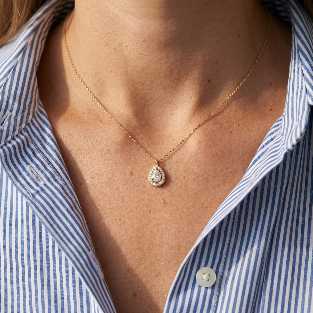 Water Droplets Diamond Necklace