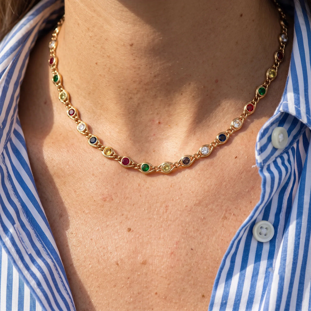 Multi Color Gem Necklace