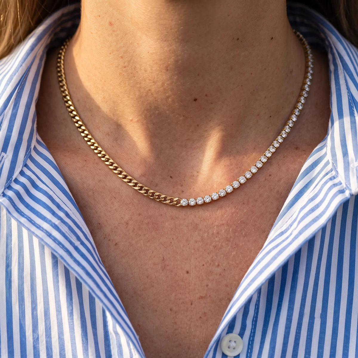 Luxe Gilded Diamond Necklace