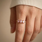 Shiny Square Zircon Open Rings