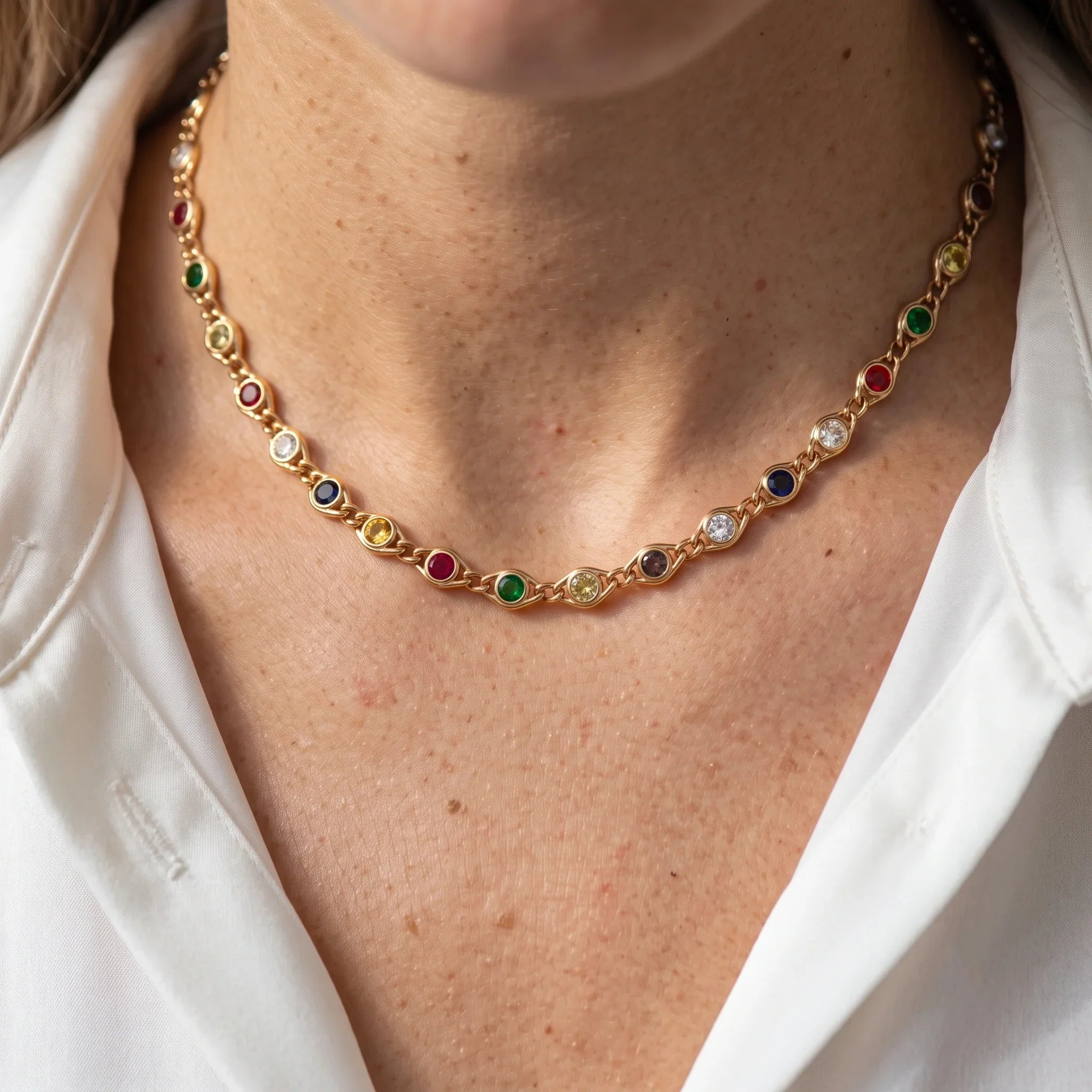 Multi Color Gem Necklace