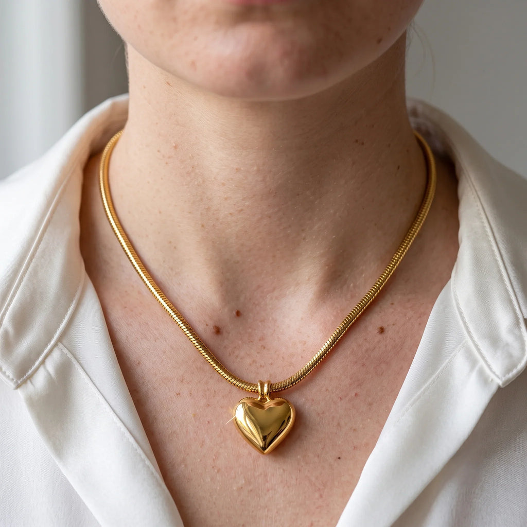 Golden Heart Magnetized Chain Necklace