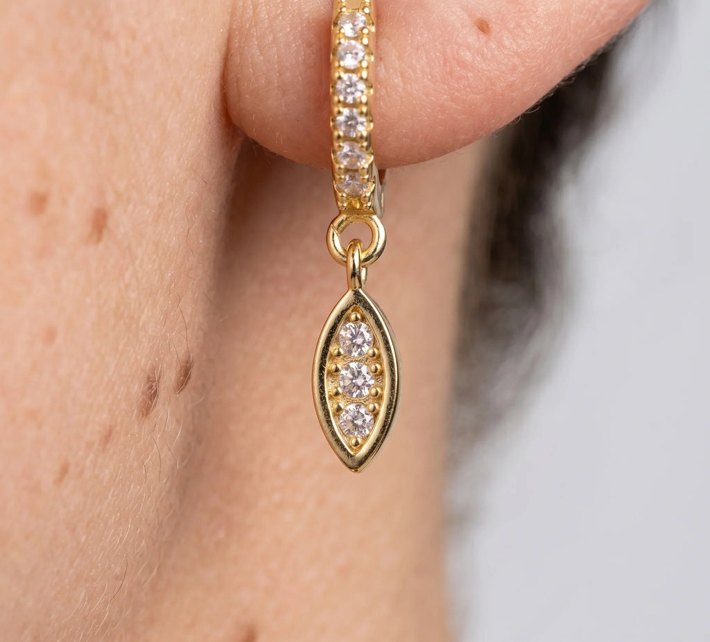 Retro Oval Zircon Drop Earrings