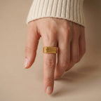 🎁 Luxe Flat Top Gold Ring - 8