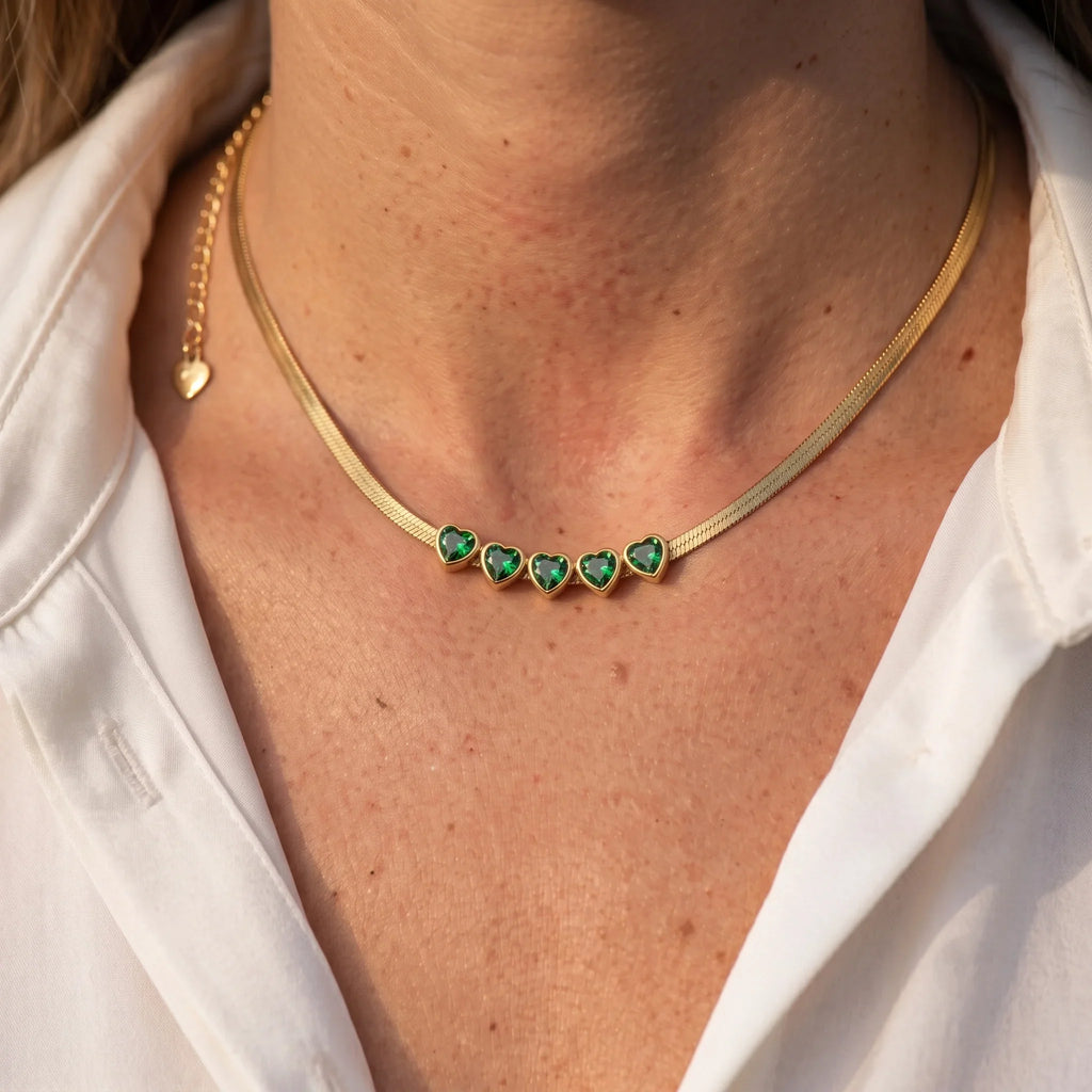 Heart Shape Inlay Necklace