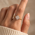 Diatoms Four Leaf Clover Adjustable Ring