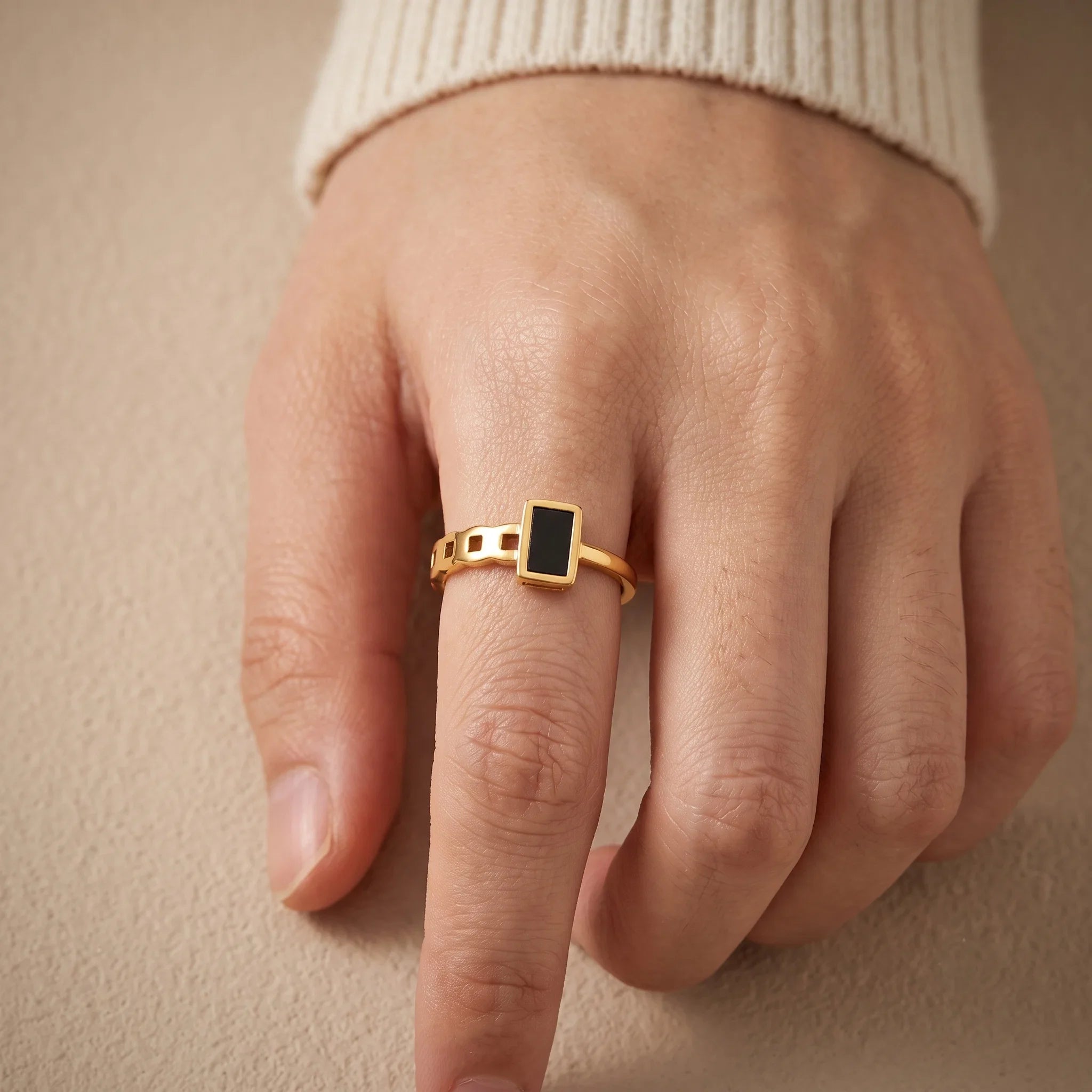 Black Charm Ring