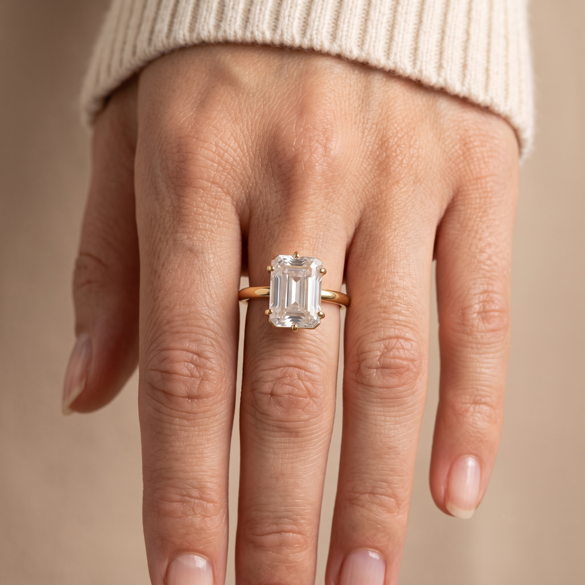 Luminous Rectangular Solitaire
Ring