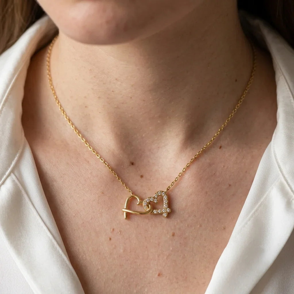 Aura Intertwined Hearts Necklace