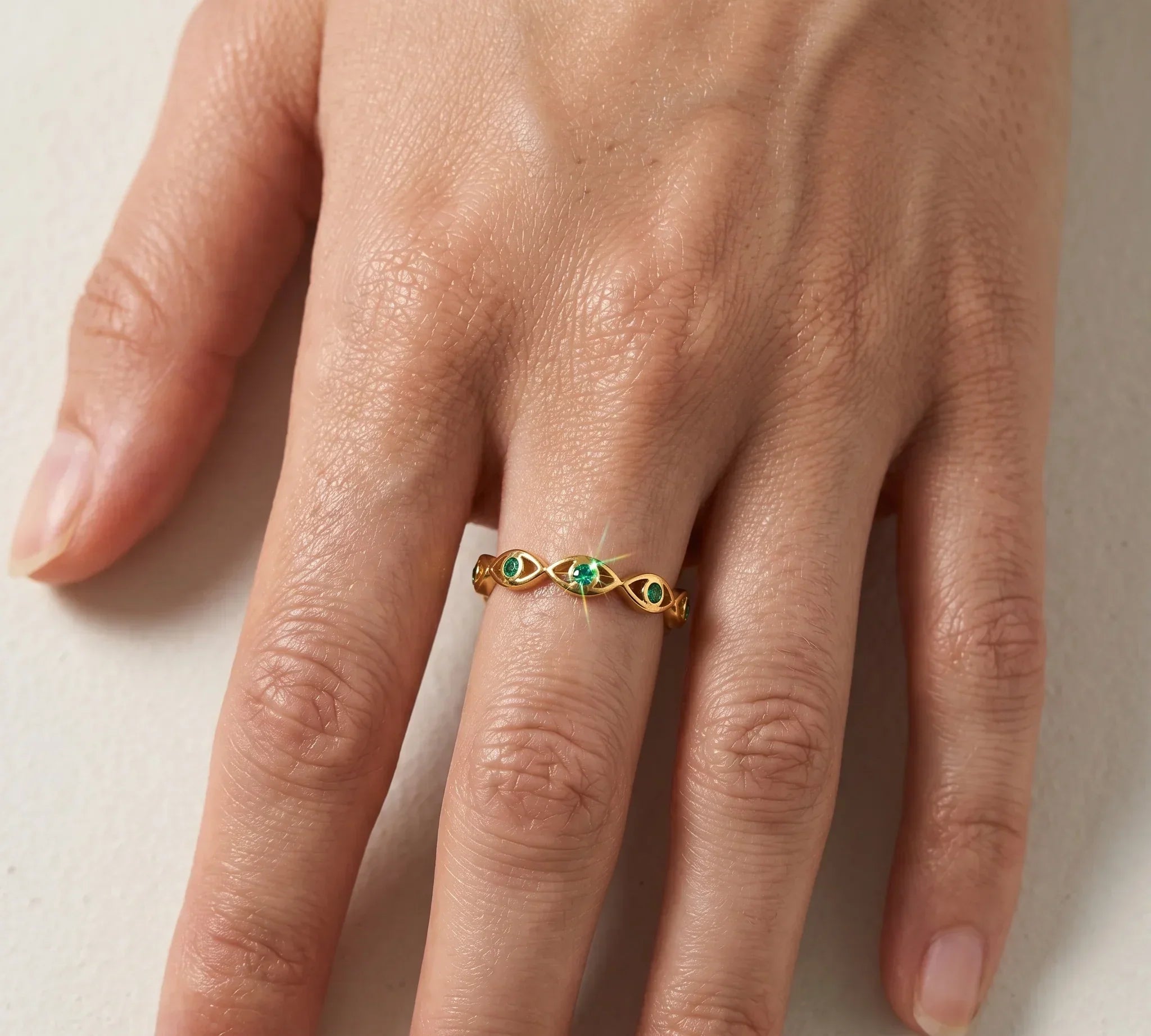 Mystic Green Weave Ring