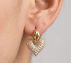 Commute Heart Shape Inlay Diamond Drop Earrings