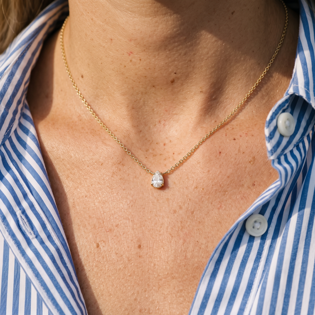 Diatoms Romantic Water Droplets Pendant Necklace