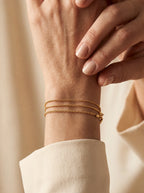 Three Sleek Chain Gold Bracelet