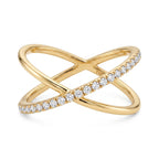 Diamond-Studded Gold Circle Ring