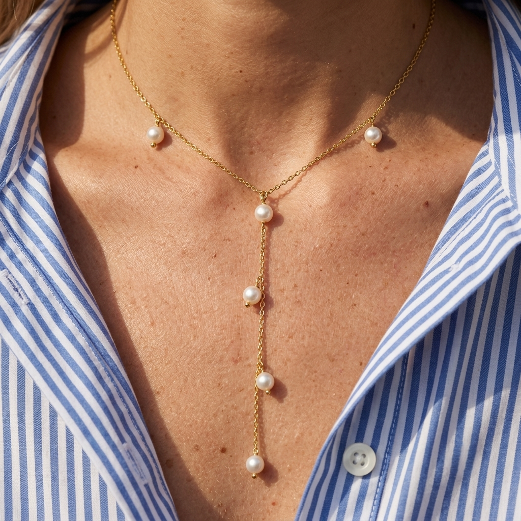Diatoms Pearl Dew Pendant Necklace