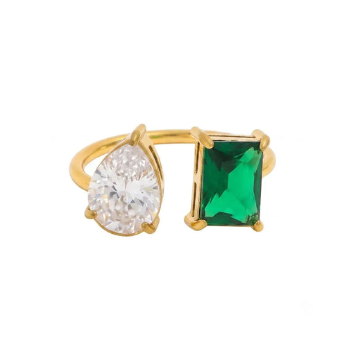 Emerald Elegance Duo Ring