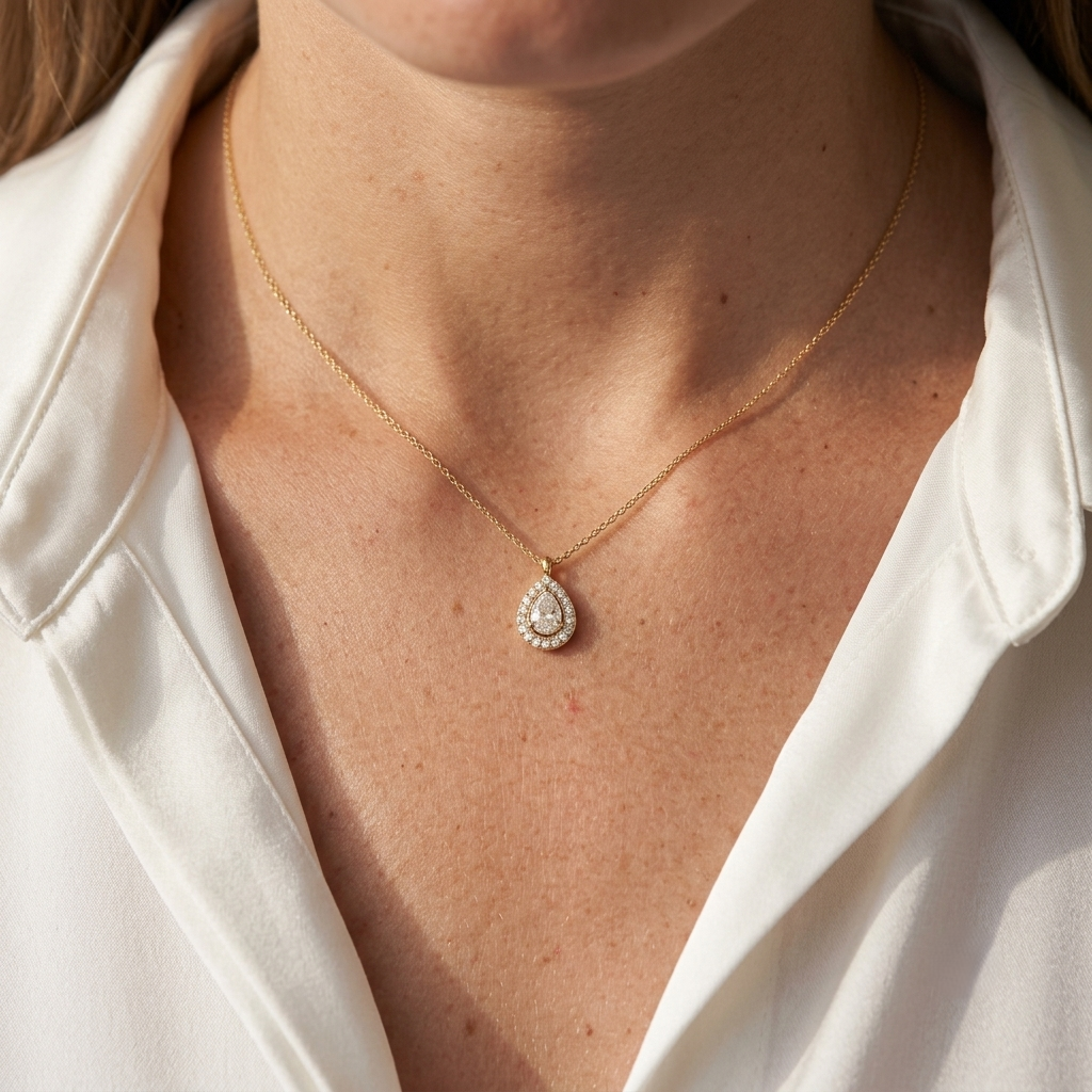 Water Droplets Diamond Necklace