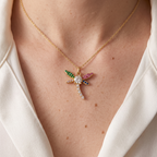 Diatoms Dragonfly Inlay Zircon Necklace