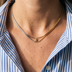 Double Layer Gold Silver Sleek Chain Necklace
