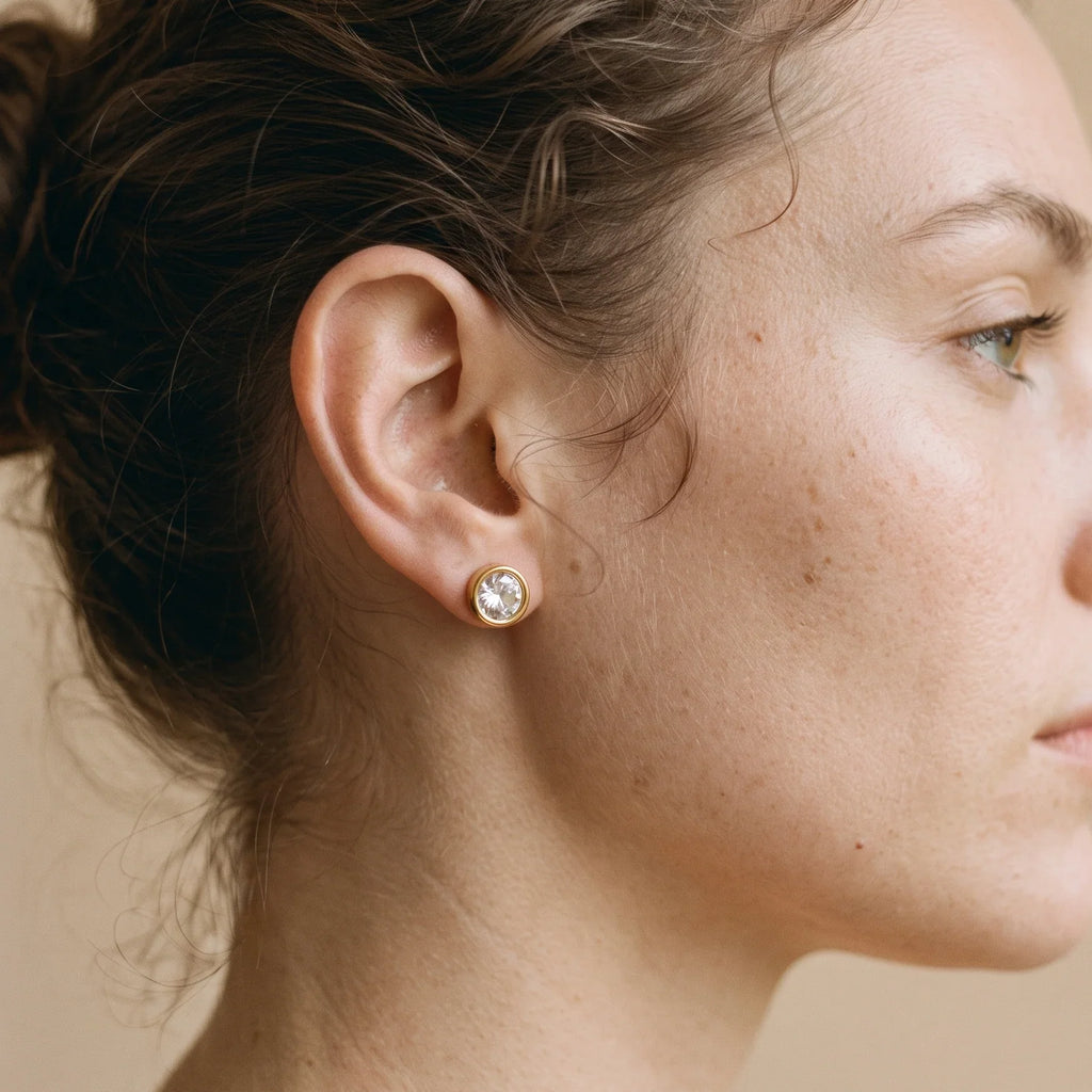 Diatoms Fashion Round Ear Studds
