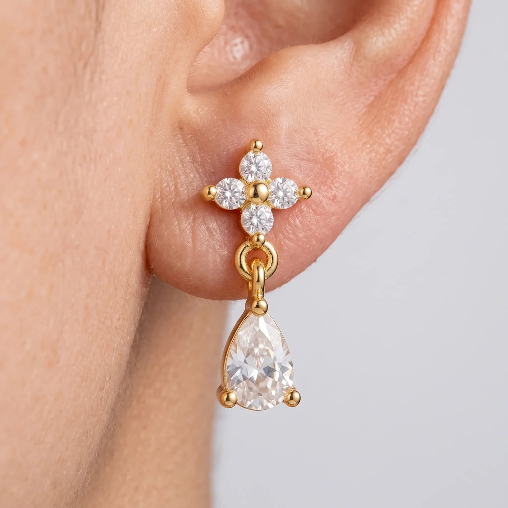 Iris Cluster Drop Earrings