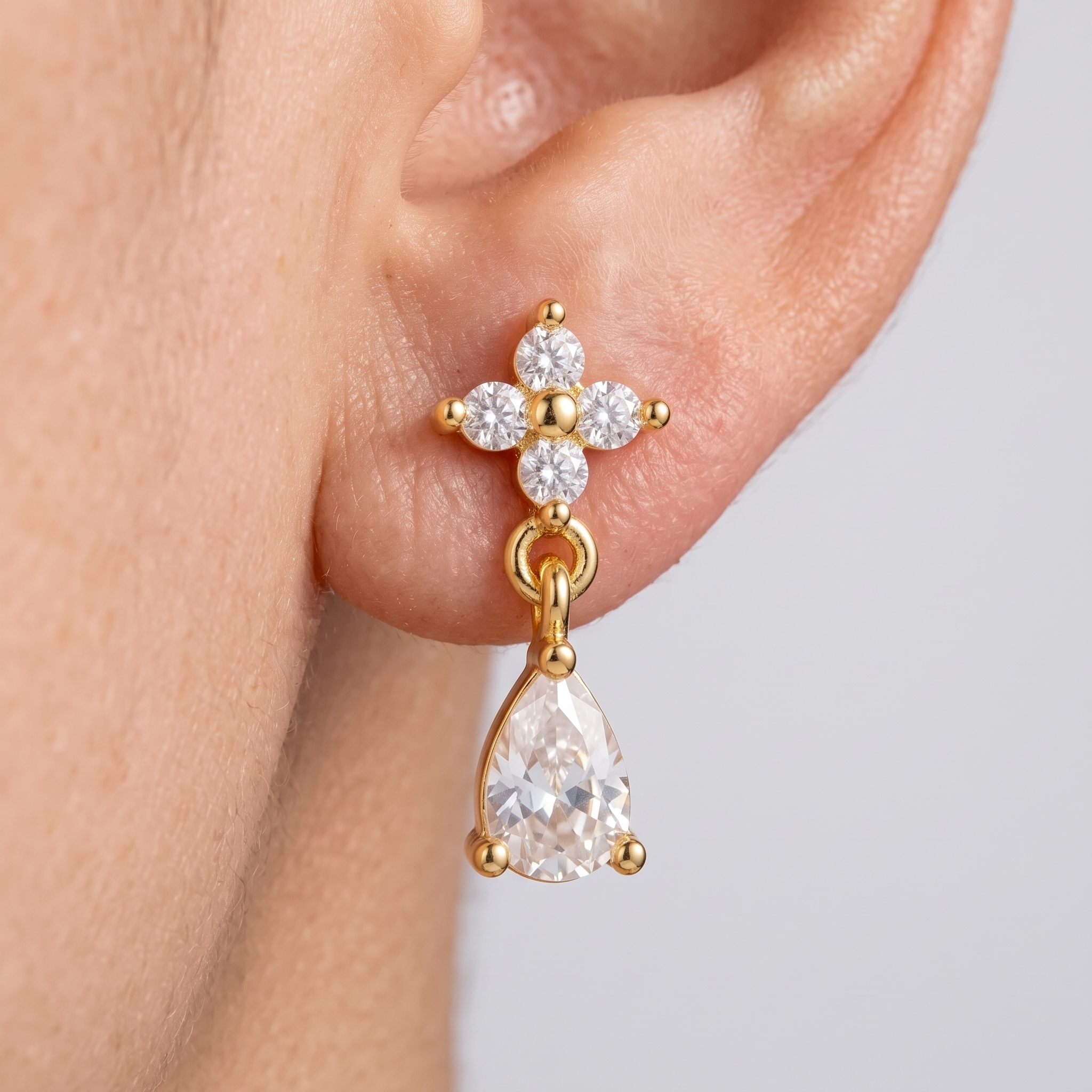 Iris Cluster Drop Earrings