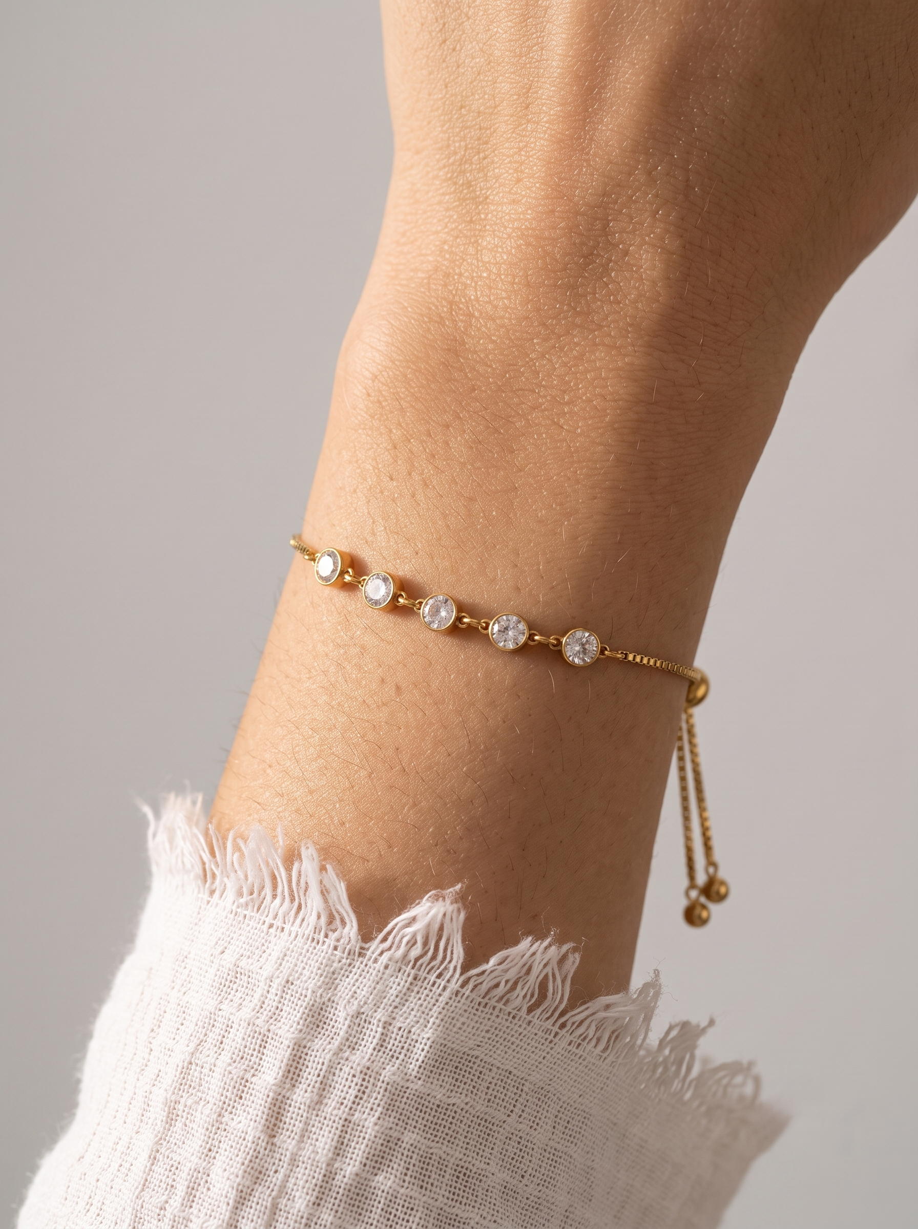 Diatoms Sparkling Diamond Adjustable Bracelet