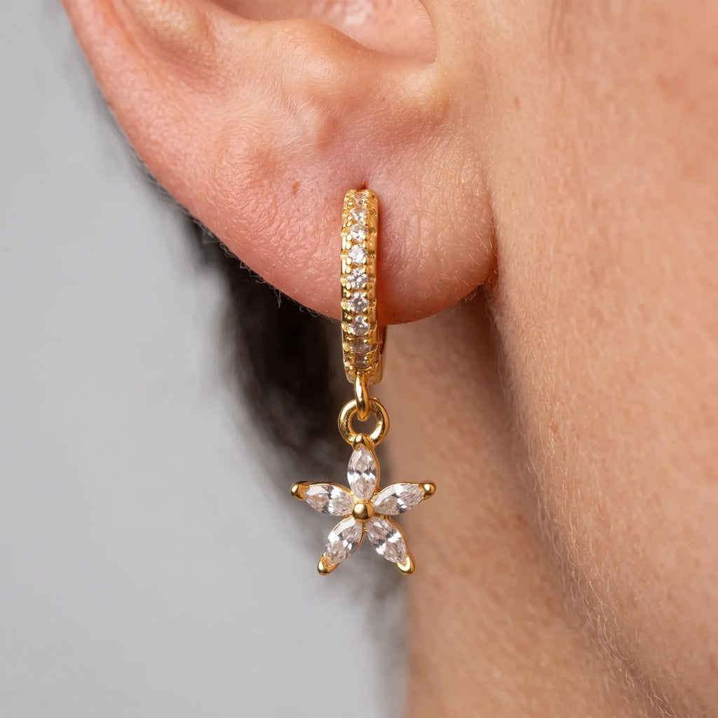 Crystal Flora Drop Earrings