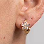 Flower Zircon Drop Earrings