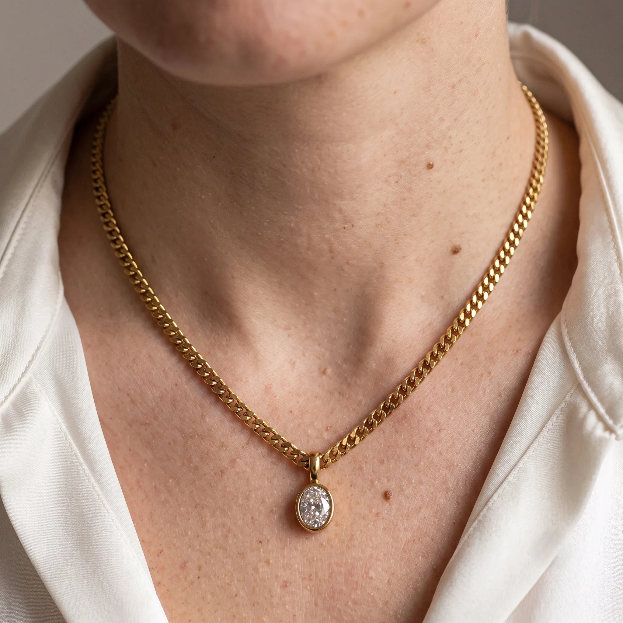 Modern Oval Chain Necklace