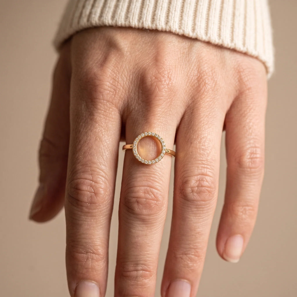 Dazzling Golden Circle Ring
