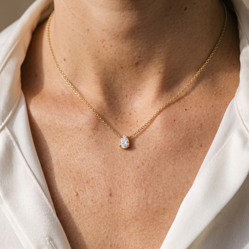 Diatoms Romantic Water Droplets Pendant Necklace