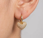 Commute Heart Shape Inlay Diamond Drop Earrings