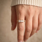 Shiny Square Zircon Open Rings