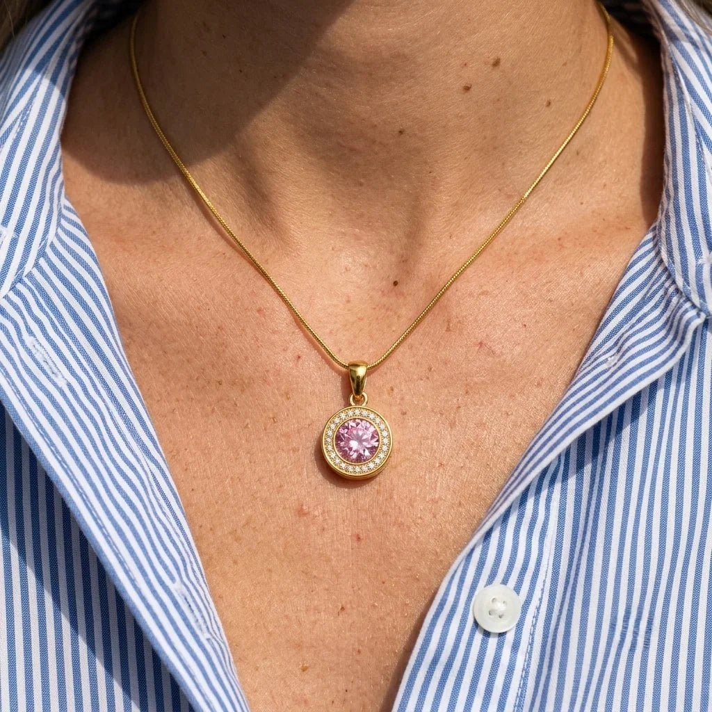 Pink Crystal Orb Necklace