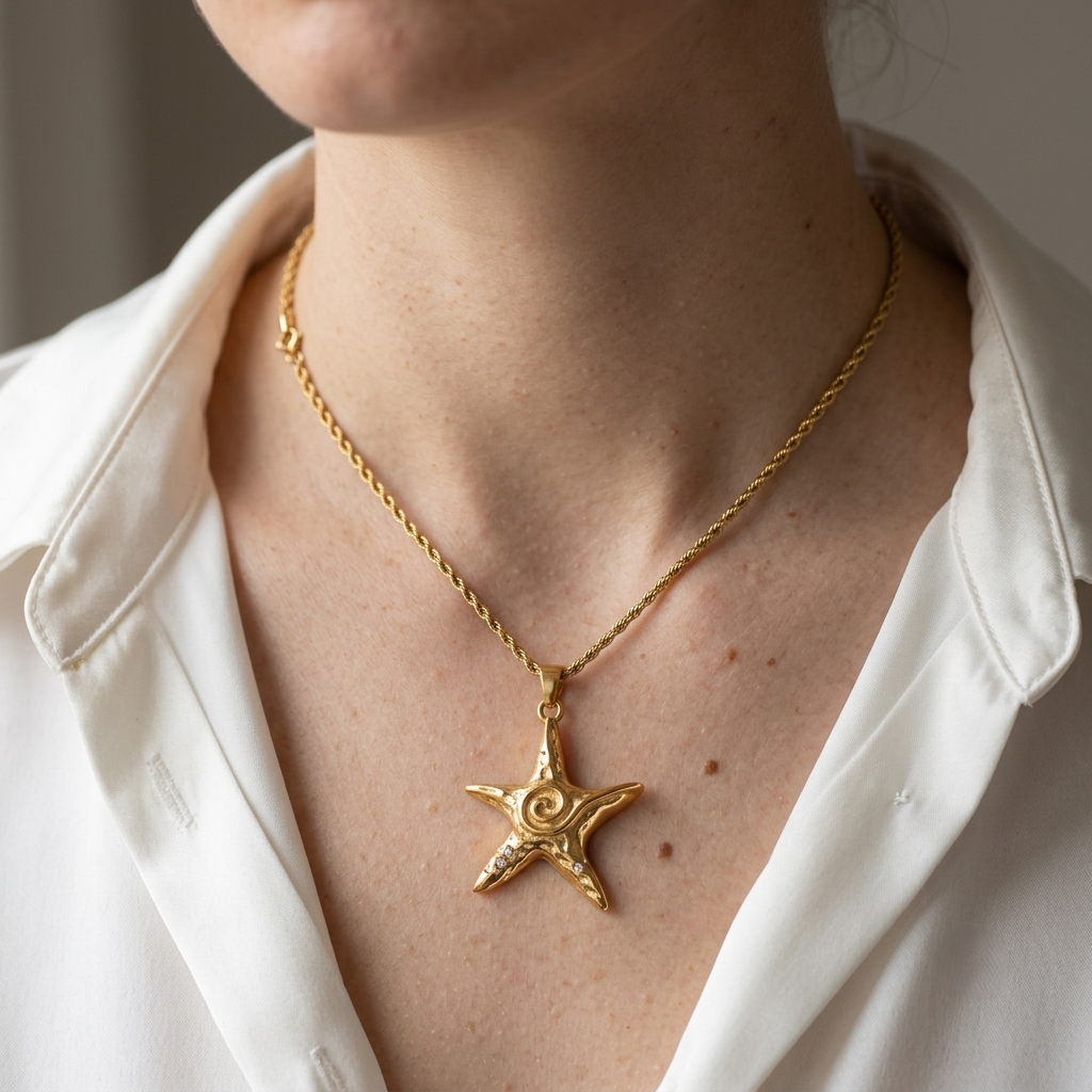 Retro Starfish Necklace & Earrings
