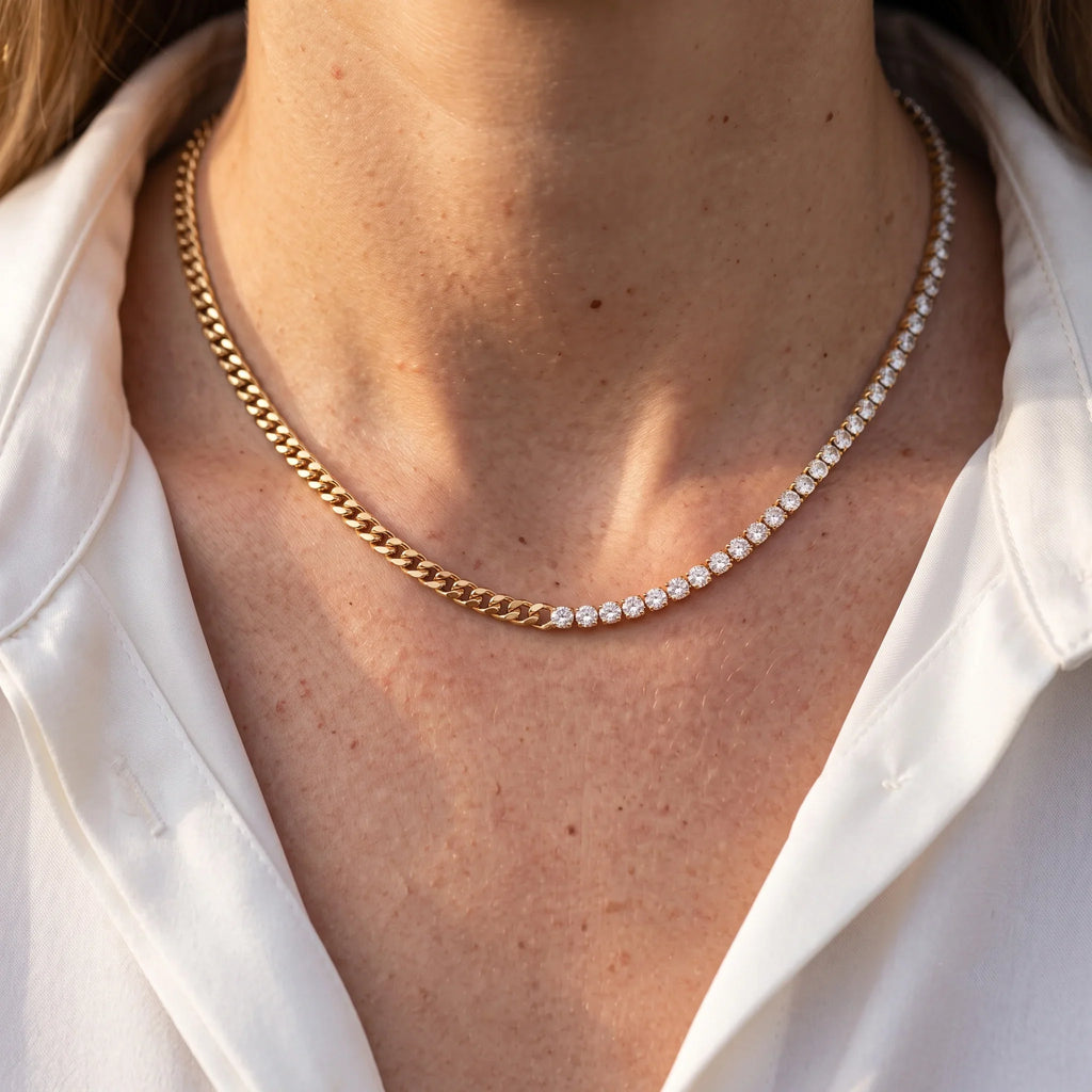 Luxe Gilded Diamond Necklace