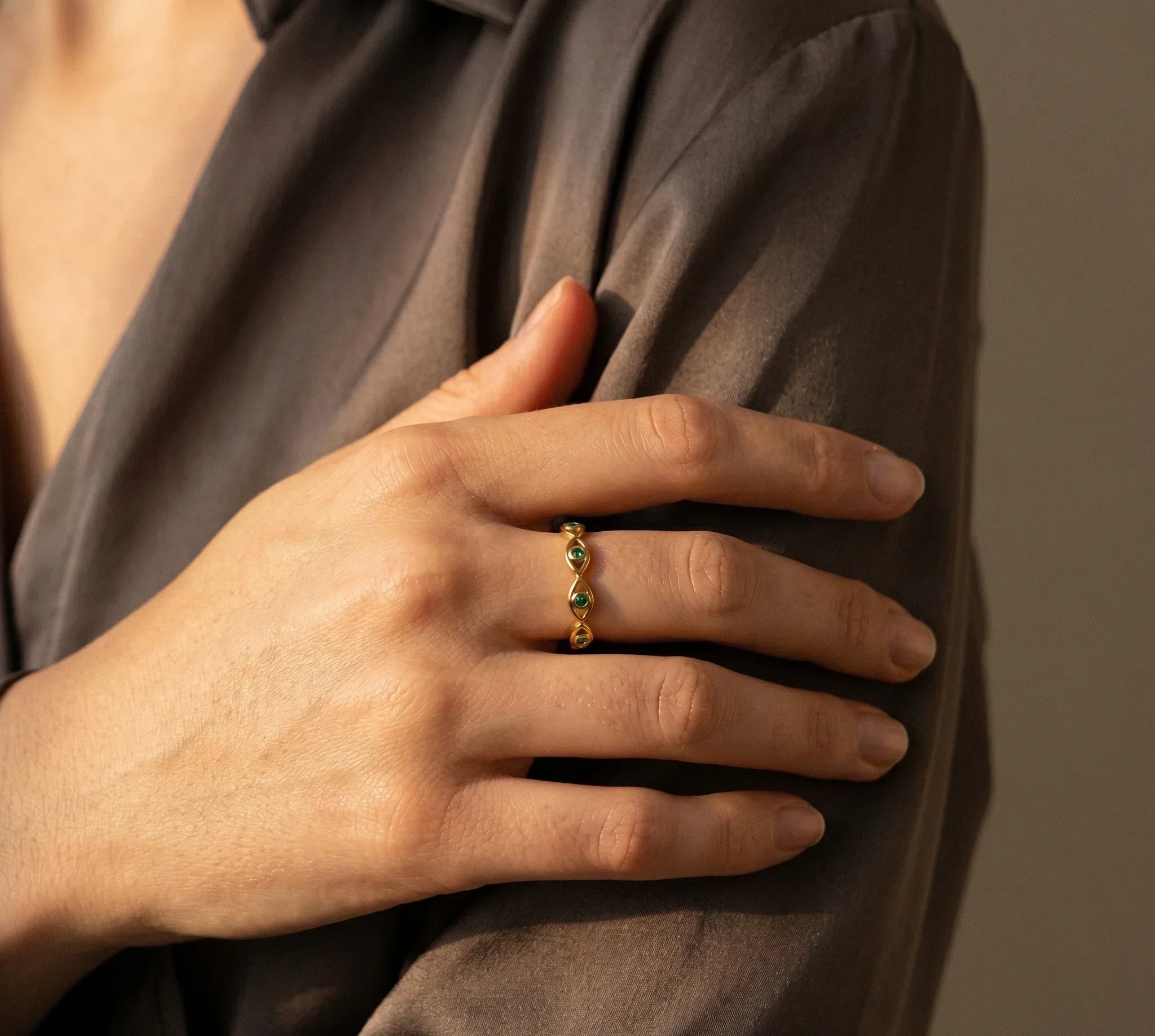 Mystic Green Weave Ring
