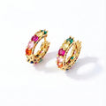 Rainbow Dots Hoops Earrings