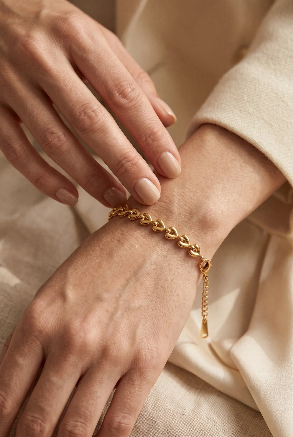 Golden Heart Link Bracelet